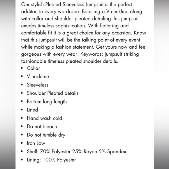 English Factory PLEATED SLEEVELESS JUMPSUIT Size S - Picture 6 of 6